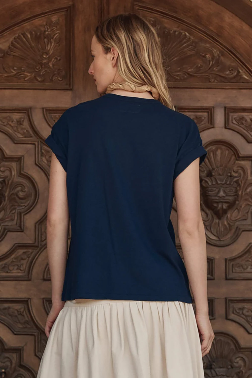 The Boxy Crew with Everglade Graphic in True Navy