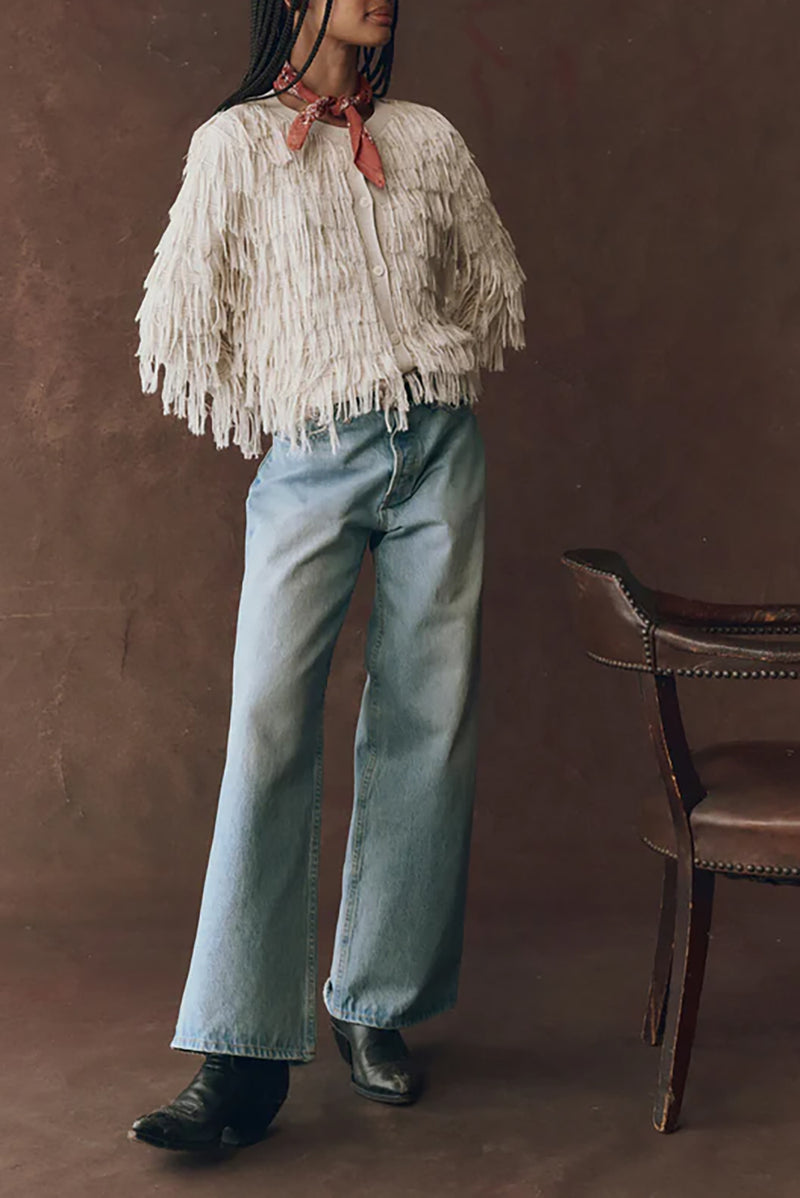 The Fringe Cardigan in Natural