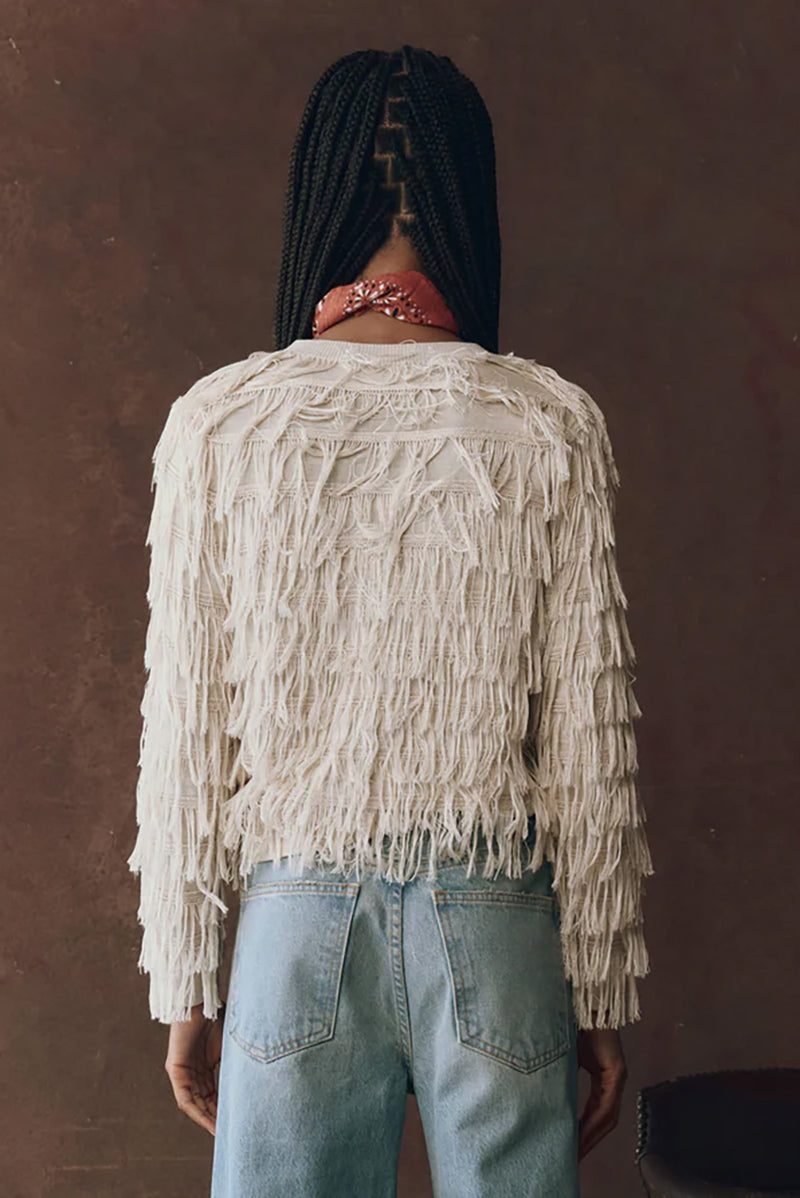 The Fringe Cardigan in Natural