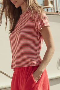 The Little Tee in Pimento Stripe