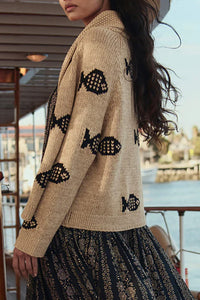 The Swimming Fish Lodge Cardigan in Natural