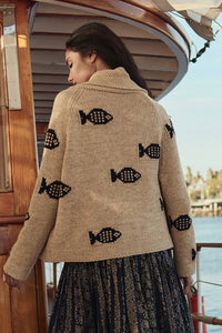 The Swimming Fish Lodge Cardigan in Natural