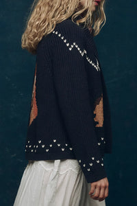 Horse Lodge Cardigan in Navy