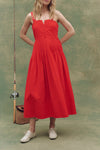 The Day Break Dress in Hot Red
