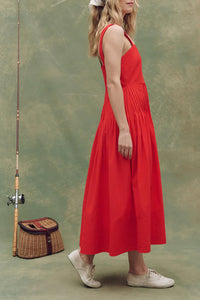 The Day Break Dress in Hot Red