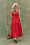 The Day Break Dress in Hot Red