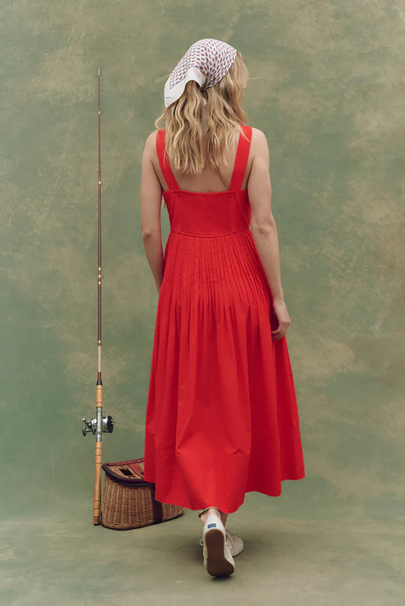 The Day Break Dress in Hot Red
