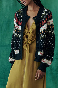 The Ice Rink Cardigan in Festive Fair Isle