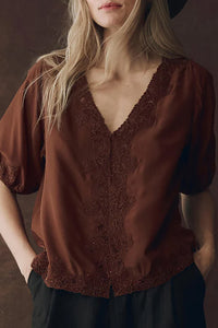 Short Sleeve Legacy Top in Chocolate