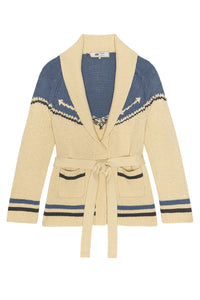 The Western Riding Cardigan Sweater in Robin Blue