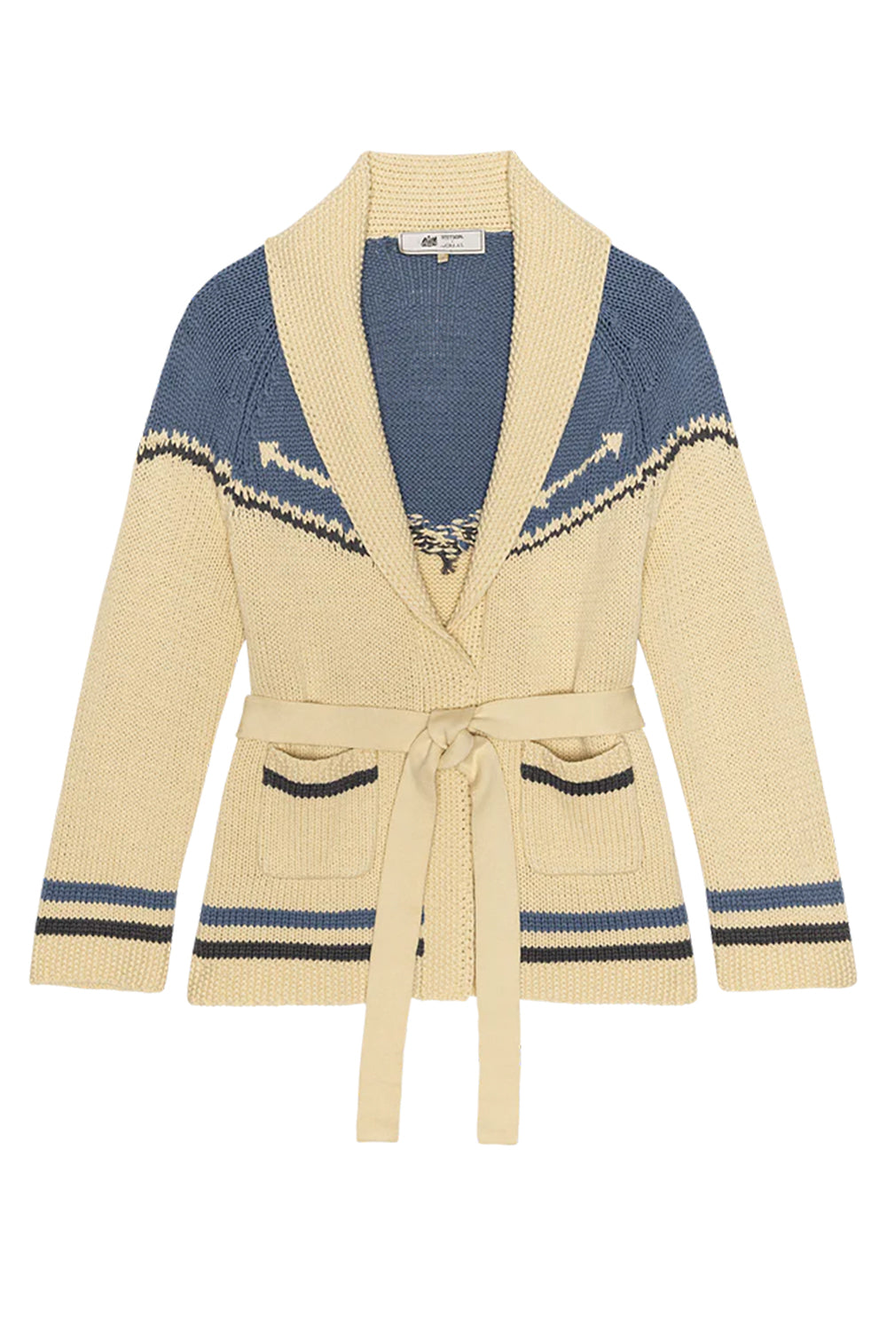 The Western Riding Cardigan Sweater in Robin Blue