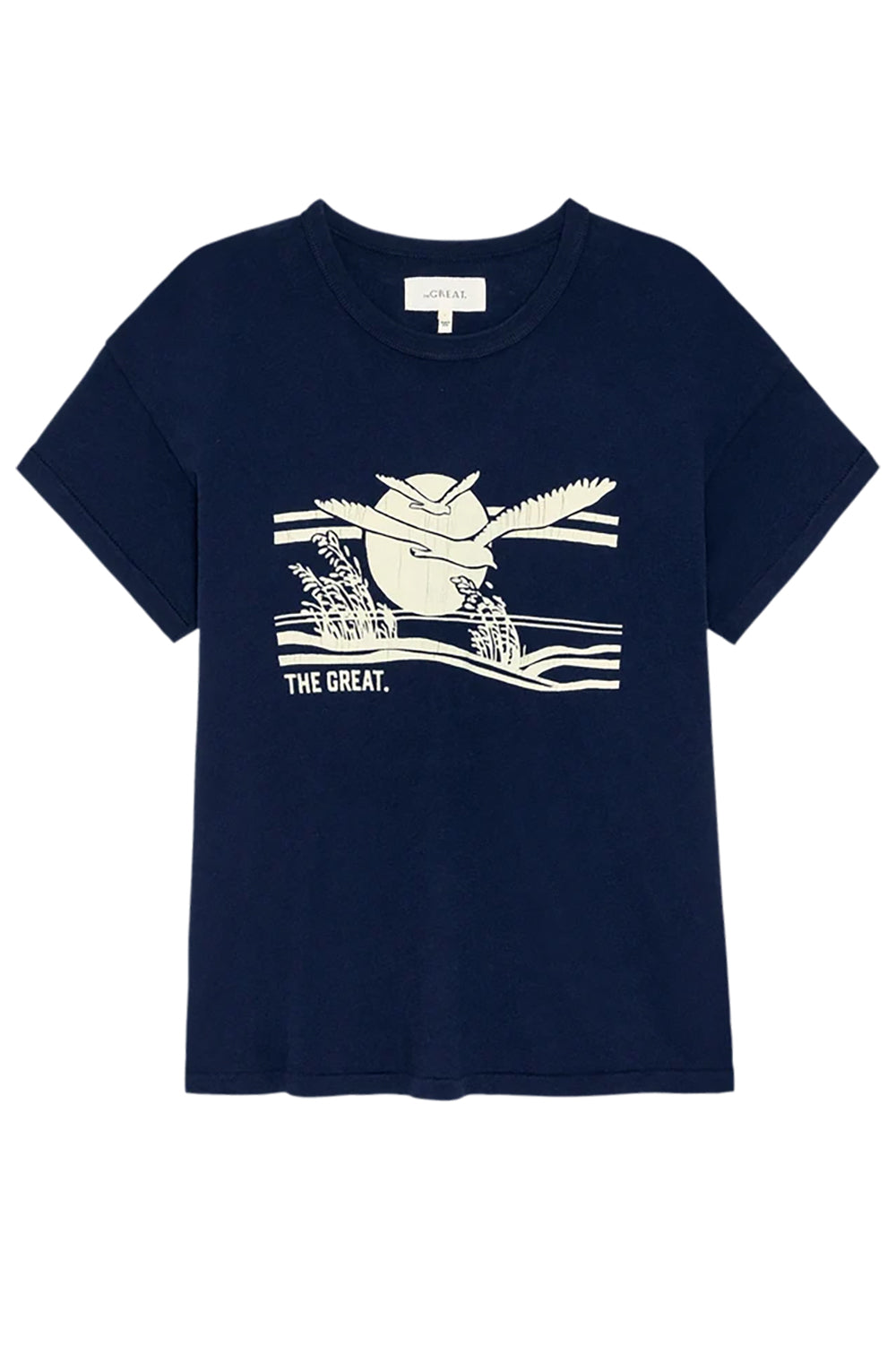 The Boxy Crew with Everglade Graphic in True Navy