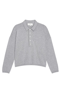 Polo Sweater in Heather Grey