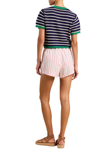 Aurora Cardigan in Navy with Antique White Stripe