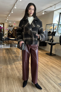 Galeane Wool Coat in Black Khaki