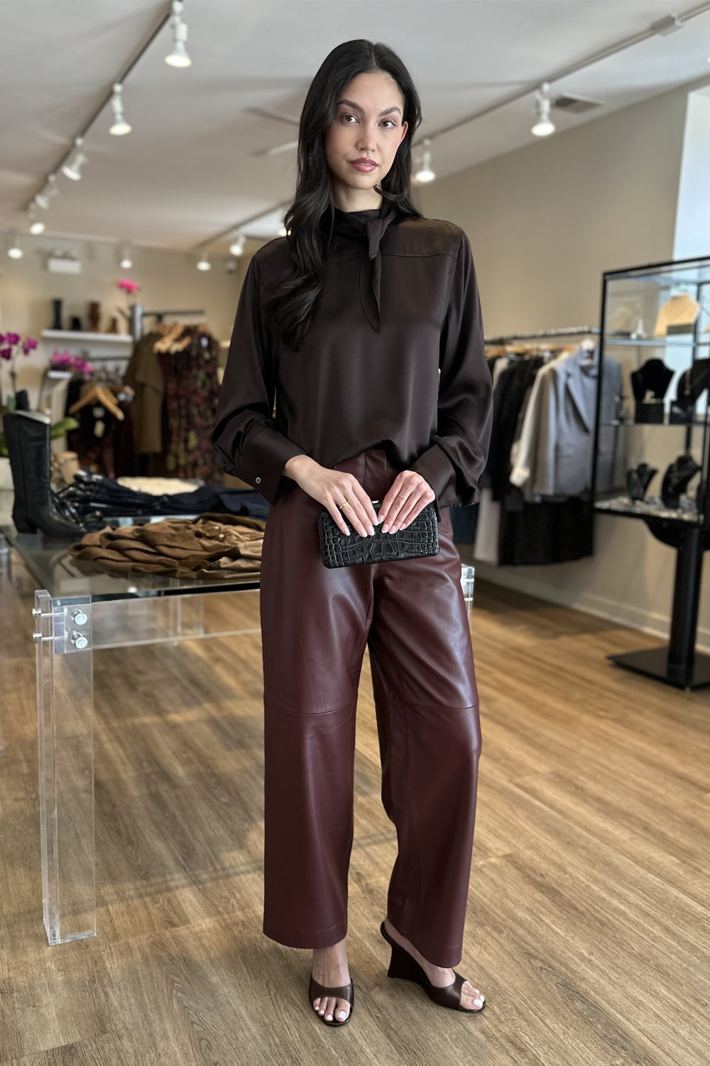 Rhodes Silk Top in Earth