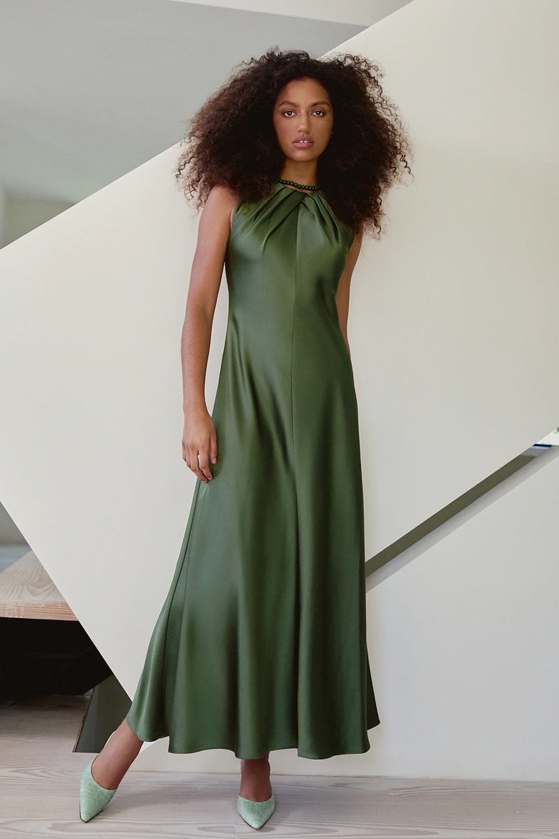 Emily Dress in Forest Green