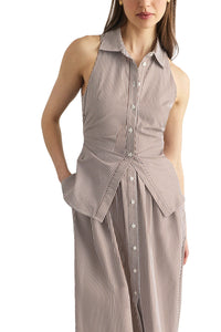 Hannah Dress in Acorn Optic White