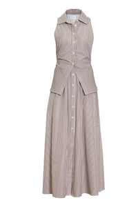 Hannah Dress in Acorn Optic White