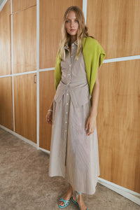 Hannah Dress in Acorn Optic White