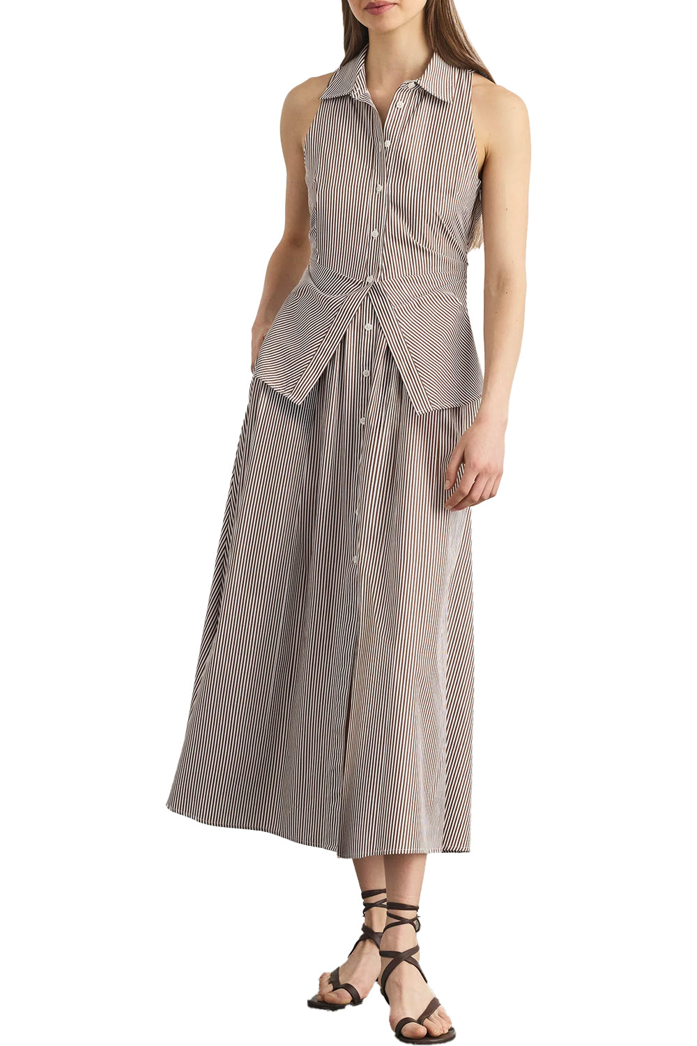 Hannah Dress in Acorn Optic White