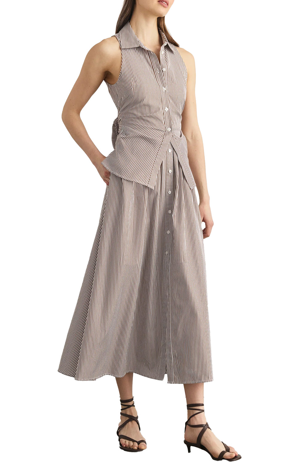 Hannah Dress in Acorn Optic White