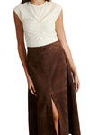 Suede Hudson Skirt in Chocolate