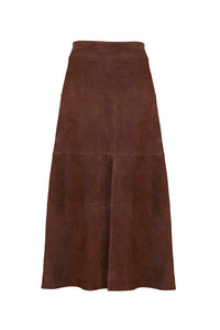 Suede Hudson Skirt in Chocolate