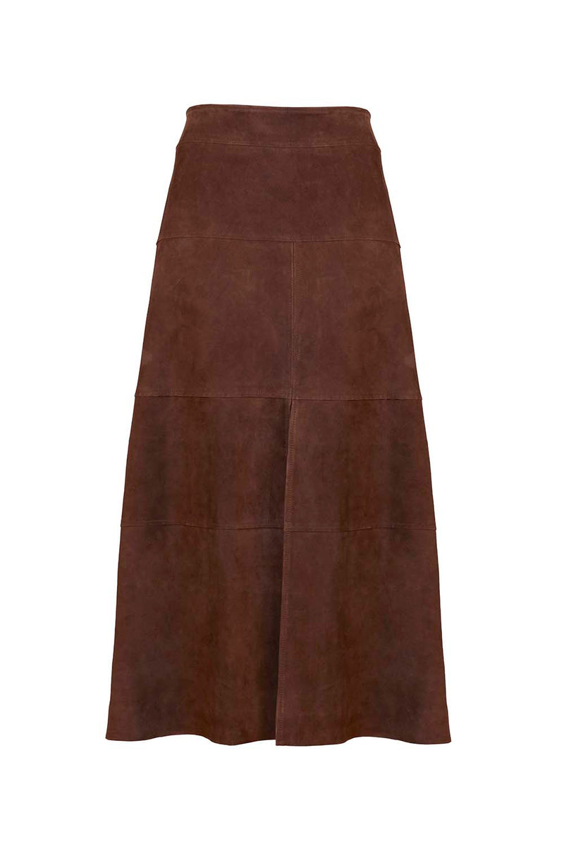 Suede Hudson Skirt in Chocolate