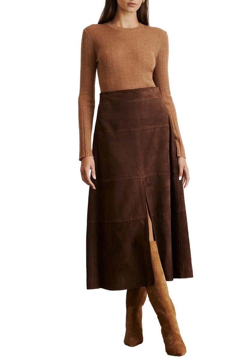 Suede Hudson Skirt in Chocolate