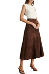 Suede Hudson Skirt in Chocolate
