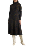 Thea Dress in Black Forest Green Multi