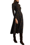 Thea Dress in Black Forest Green Multi
