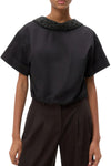 Forever & Always Reversible Shirt w/ Crystal Collar in Black