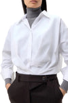 Taken Top in Super Compact Cotton White