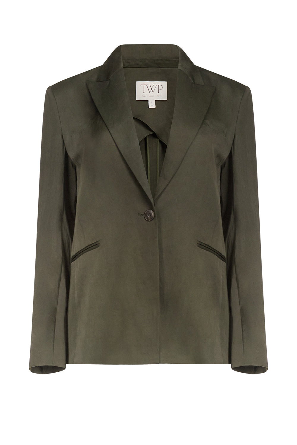 Boy Blazer in Coated Viscose Linen Rosin