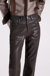 Kent St Jean in Coated Denim in Chocolate