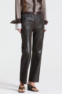 Kent St Jean in Coated Denim in Chocolate