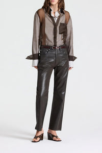Kent St Jean in Coated Denim in Chocolate
