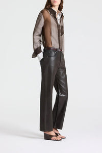 Kent St Jean in Coated Denim in Chocolate