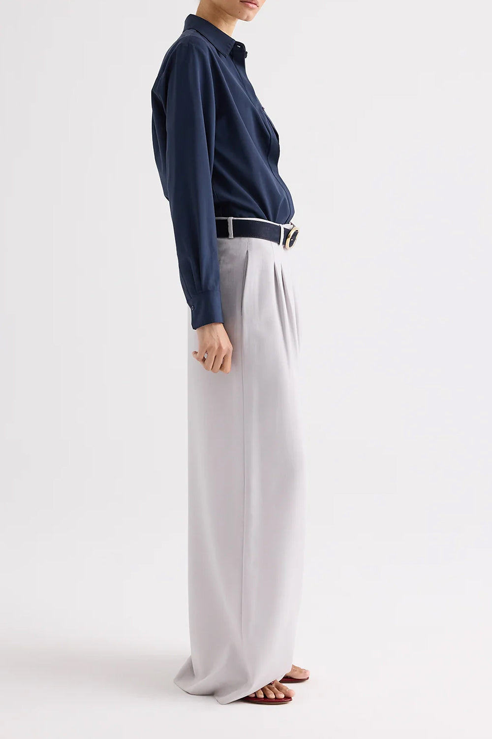 Avery Pant in Couture Stretch Suiting Vapor Blue
