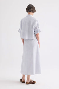 Next Ex in Cotton Stripes White Navy