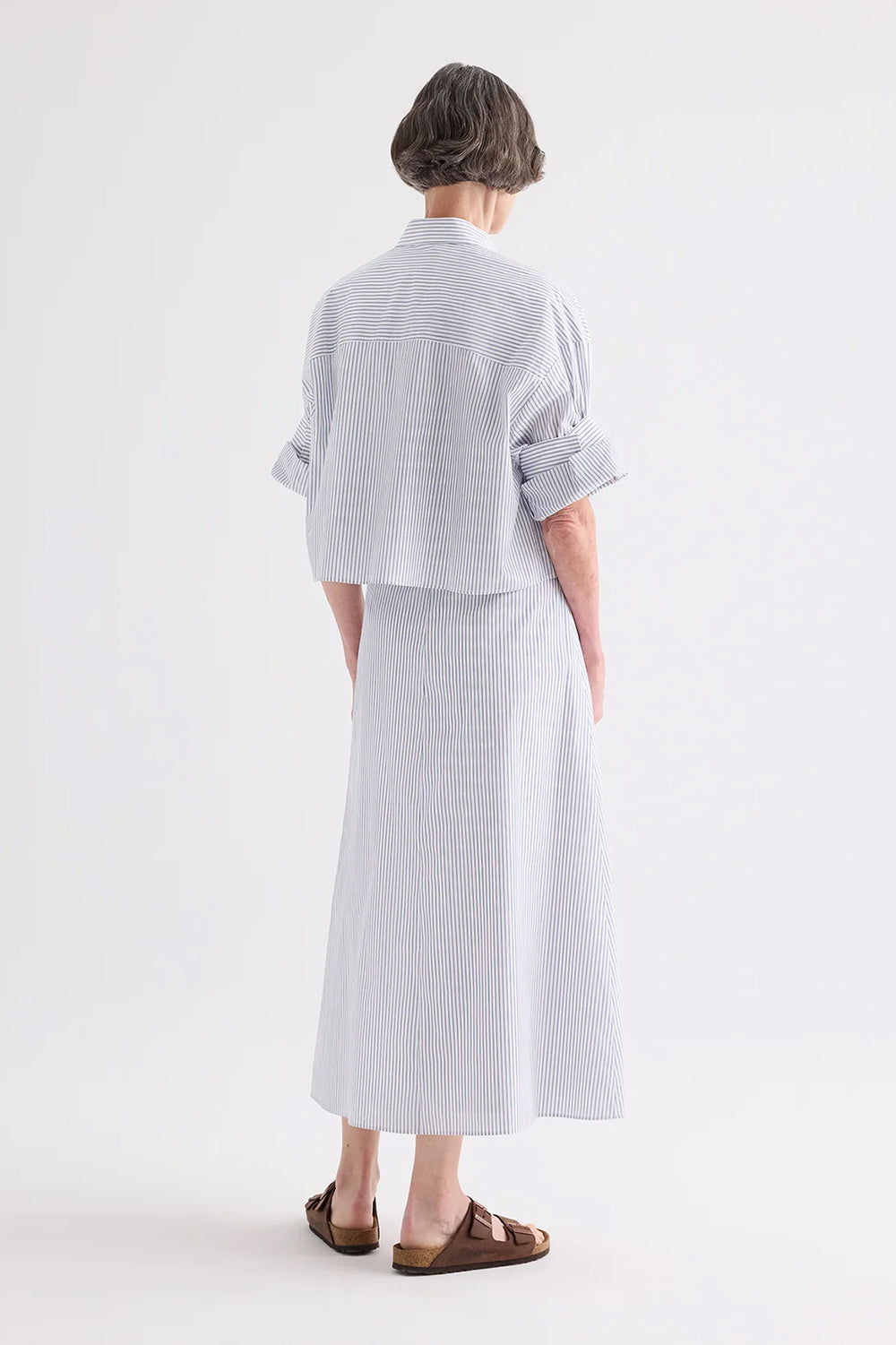 Next Ex in Cotton Stripes White Navy