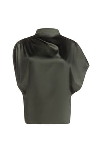 Wish You Would Top in Washed Silk Charmeuse Rosin