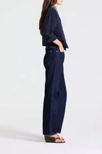 New Chapter Shirt With Crystal Collar in Cotton Poplin Midnight
