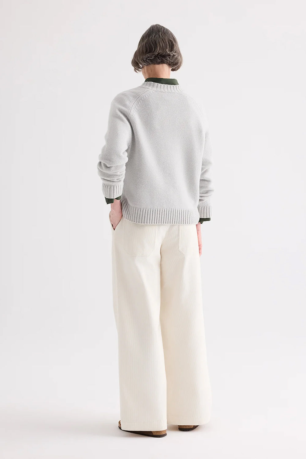New Jill Crewneck Sweater in Italian Cashmere Pumice