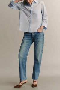Boyfriend Shirt in Superfine Cotton Baby Blue