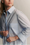 Boyfriend Shirt in Superfine Cotton Baby Blue