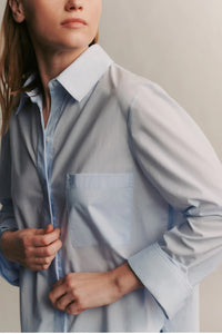 Boyfriend Shirt in Superfine Cotton Baby Blue