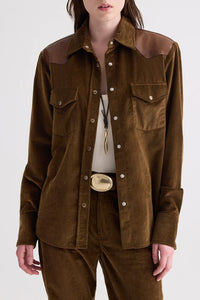 Cowboy Take Me Away Shirt with Combo in Torkel Corduroy Pinecone Bison